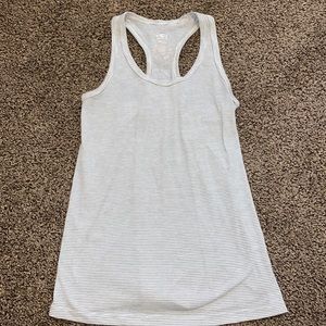 Athletic gray and white striped tank top